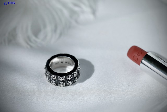 Chrome Hearts專櫃經典款做舊純銀飾品 克羅心925純銀雙層戒指 gj1206