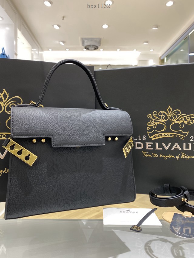 Delvaux全新TM系列比利時牛勁紋小牛皮雙用斜挎包 德爾沃專櫃tempete大號手提肩背女包 bxs1132