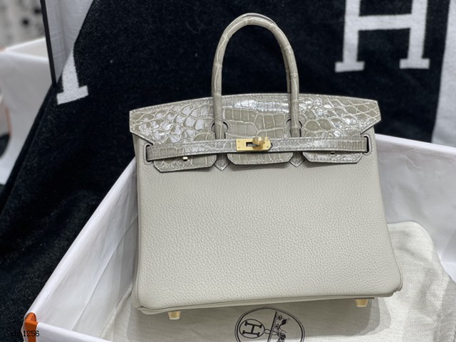 Hermes專櫃經典款鱷魚皮Birkin手提女包 愛馬仕Touch25togo皮搭配尼羅鱷純手工皮包 zhh1256