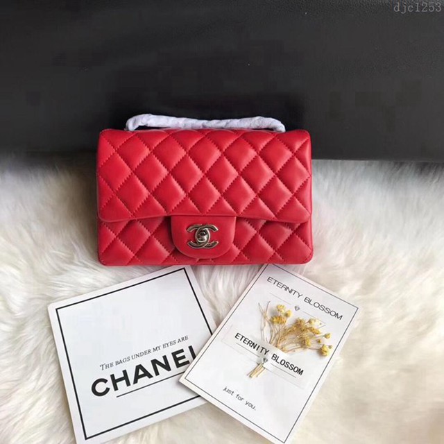 CHANEL女包 原單品質 CF1116羊皮 小號 進口平紋小羊皮 香奈兒菱格包 手提肩背斜挎包 djc1253
