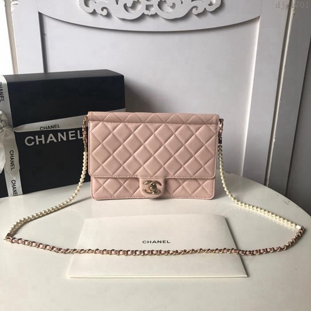 CHANEL女包 新一季chanel細珍珠包 羊皮 大號 香奈兒鏈條單肩斜挎包 djc1701