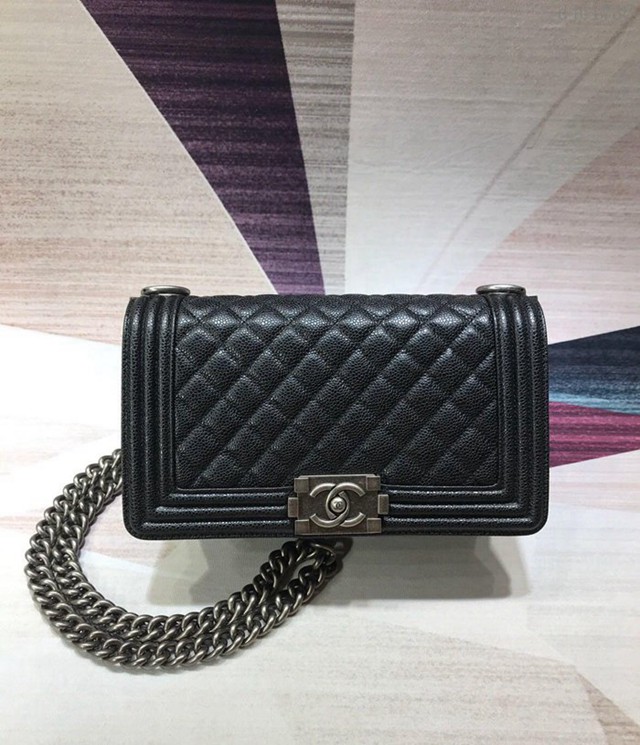 CHANEL女包 A67086 BOY CHANEL口蓋包 顆粒壓花小牛皮 香奈兒鏈條包 chanel斜挎女包 djc1736