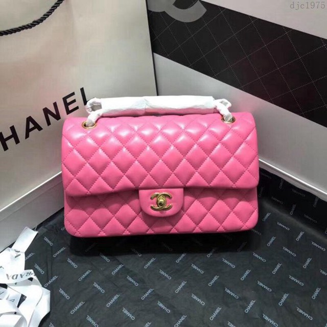 CHANEL經典女包 香奈兒原廠皮菱格CF鏈條單肩斜挎包 1112羊皮 djc1975