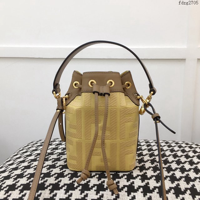 FENDI專櫃精品包包 芬迪Fendi天然麥稈材質迷你水桶包 fdzg2705