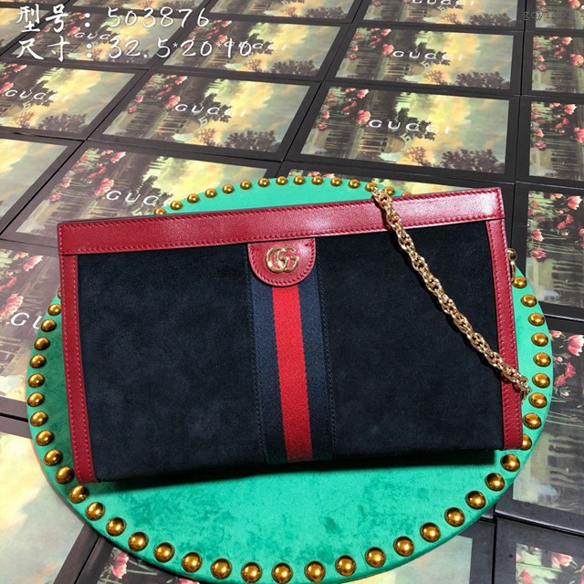 Gucci女包 503876 Gucci Supreme Ophidia系列 大號GG肩背包 古馳鏈條單肩斜挎女包 gqy1061