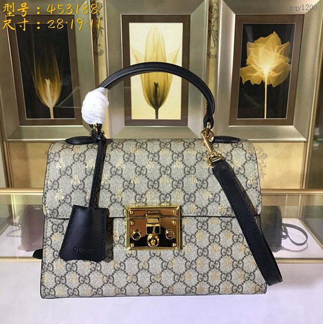 Gucci女包 453188 古馳雙G紋單肩手提托特包 GUCCI大號單肩包 gqy1200