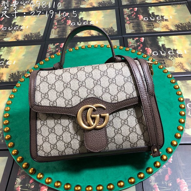 Gucci女包 498110 古馳GG Marmont系列 GUCCI女士手提包 古馳單肩斜挎包 gqy1829
