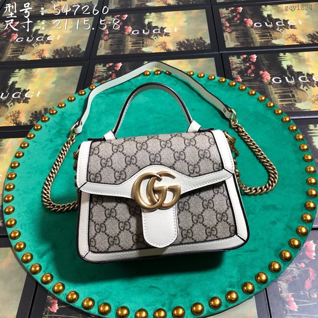 Gucci女包 547260 古馳翻蓋手袋 經典款古奇手提包 Gucci單肩斜挎女包  gqy1834