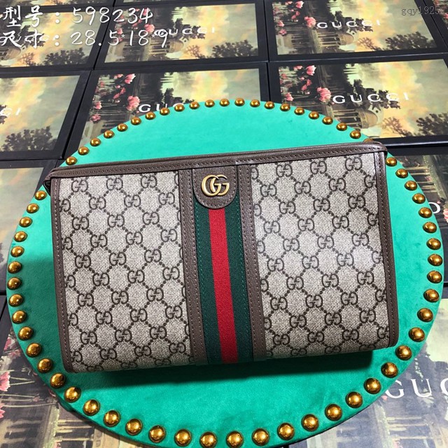 Gucci經典款女包 598234 古馳手拿包 新款Ophidia系列 GG洗漱包 gqy1925