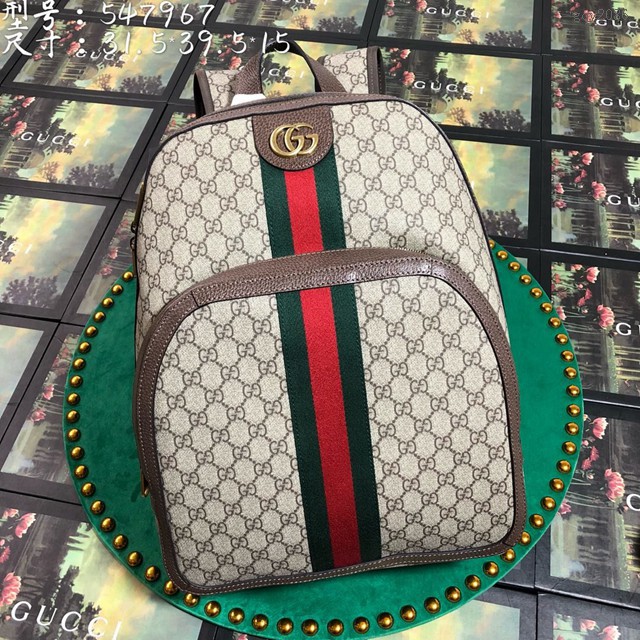 Gucci雙肩包 547967 古馳Ophidia系列 中號男士GG背包 古奇雙肩男士後背包 gqy2086
