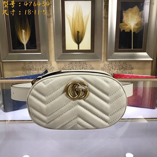 Gucci腰包 476434 GUCCI古馳GG Marmont系列 DSVRT 女士腰包  gqy2564