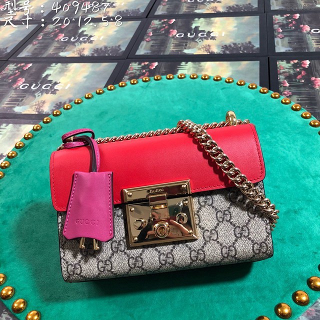 Gucci經典款女包 409487 古馳經典款 GG鎖扣包 Gucci鏈條肩背斜挎包 gqy2636