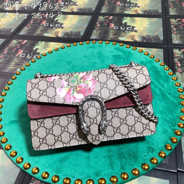 Gucci經典款女包 499623 Gucci古馳Dionysus系列 GG小號酒神包 Gucci鏈條斜挎小包 gqy2745