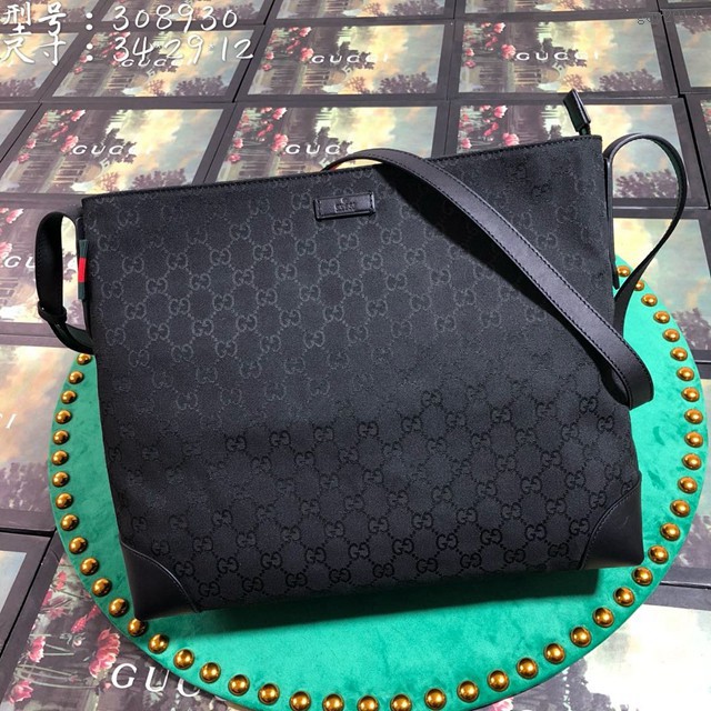 Gucci專櫃款男包 308930 Gucci古馳新款GG帆布 古奇男士單肩斜挎包 gqy2914