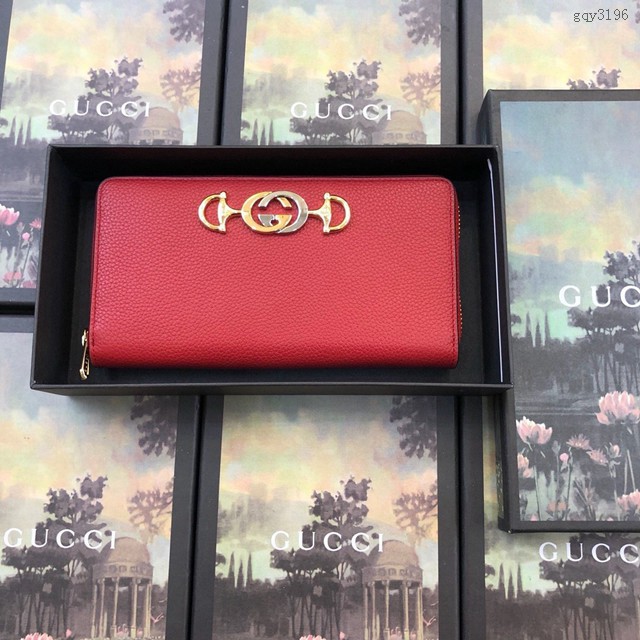 Gucci經典款錢夾錢包 570661 古馳2019新款拉鏈女錢包 Zumi系列 Gucci女士長錢包錢夾 gqy3196