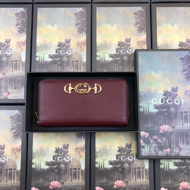 Gucci經典款錢夾錢包 570661 古馳2019新款拉鏈女錢包 Zumi系列 Gucci女士長錢包錢夾 gqy3198