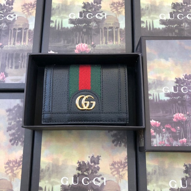 Gucci經典款錢夾錢包 523155 古馳最新款ophidia系列小卡包 Gucci女士零錢卡包 Gucci名片盒 gqy3432