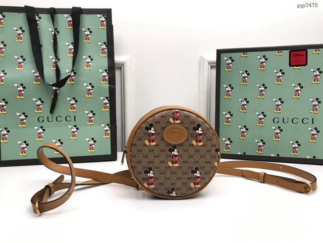 Gucci經典款女包 603730 古馳2020早春新款米奇GG背包 Gucci迷你圓形後背包 gqy3478