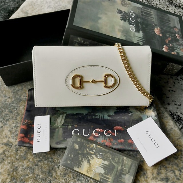 Gucci高仿專櫃女包 621892 古馳2020年新款 1955馬鞍扣Woc Gucci迷你斜挎包 Gucci鏈條手拿包 gqy3501