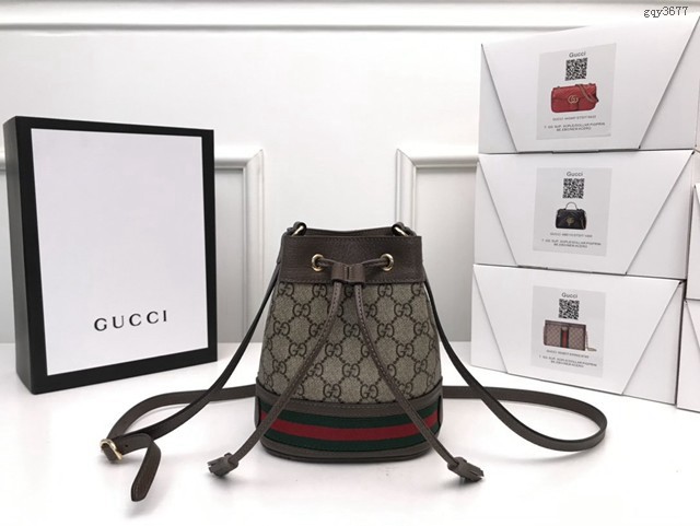 Gucci經典款女包 550620 古馳Mini水桶包 Gucci女士肩背包 gqy3677