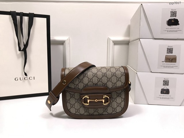 Gucci經典款女包 602205 古馳1955經典馬銜扣 小號 Gucci爆款女士單肩斜挎包  gqy3917