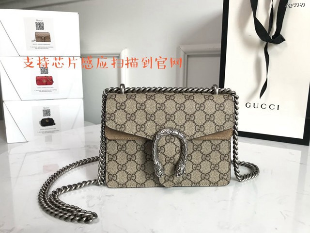 Gucci經典款女包 421970 古馳dionysus經典小號酒神包 晶片版 Gucci鏈條斜挎包  gqy3949