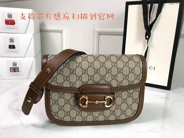 Gucci經典款女包 602204 古馳1955馬銜扣手袋 晶片版 Gucci斜挎女包 gqy3953
