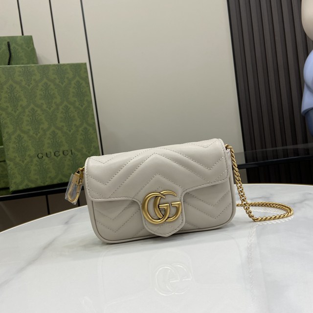 gucci專櫃新款原廠皮手袋斜挎包 古馳GG Marmont系列超迷你手袋 jcp1455