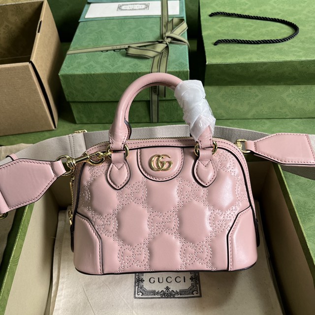 gucci專櫃新款原廠皮手提斜挎貝殼包 古馳GG Matelassé皮革手袋 jcp2193
