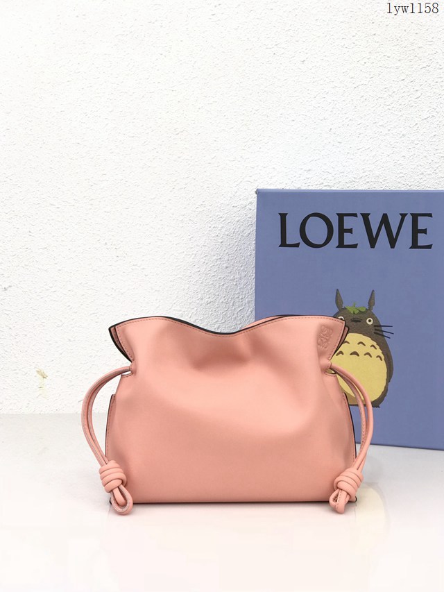 Loewe專櫃新款小牛皮束口抽繩福袋女款肩背包 羅意威Flamenco系列升級版迷你福袋 10855 lyw1158