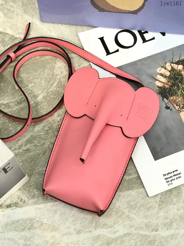 Loewe專櫃2022新款小象手機包 羅意威肩經典款背斜挎小牛皮小象女包 型號11035 lyw1167