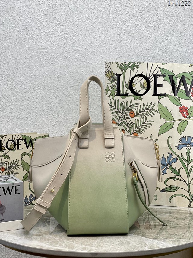 Loewe專櫃新顏色女包吊床包 羅意威經典小牛皮Hammock bag手提肩背包 10166 lyw1222