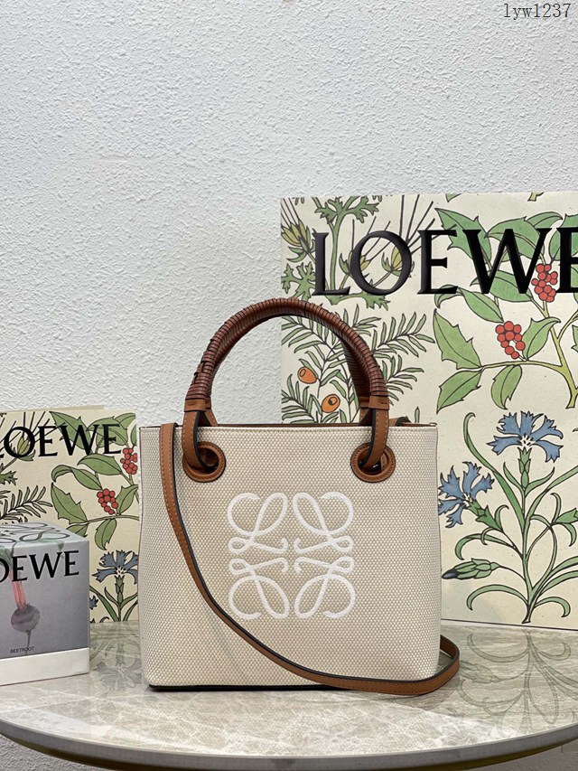 Loewe專櫃爆款帆布Tote女包 2022新款購物袋Anagram Tote羅意威手提肩背女包 10932 lyw1237