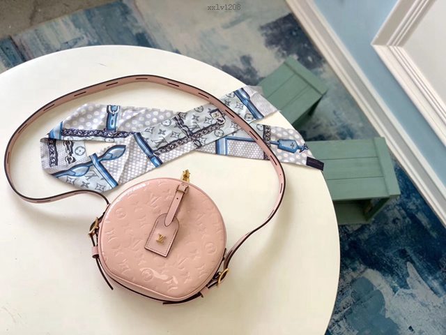 路易威登LV女包 LV圓形小斜挎包 M53999粉色 2019早秋新款 Boite Chapeau Souple手袋 xxlv1208