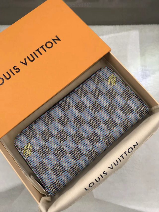 路易威登LV錢包 N68662蘭格 經典圖案浸潤霓虹色彩 Zippy拉鏈零錢包 LV長夾錢包 xxlv1912