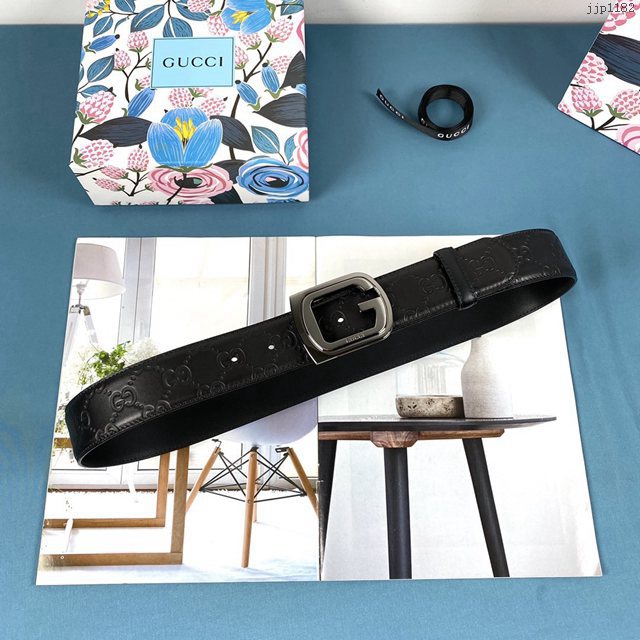 Gucci男士皮帶 古奇純銅五金帶扣小牛皮腰帶 jjp1182