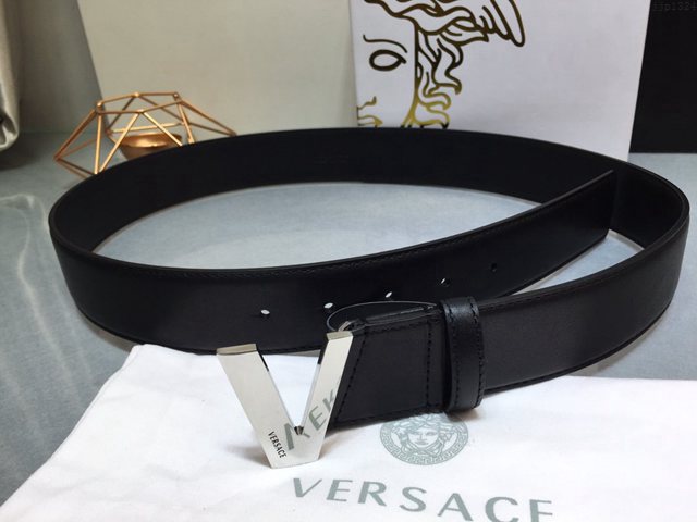 VERSVE高端男士皮帶 範思哲V字形美杜莎圖案帶扣皮帶 jjp1324