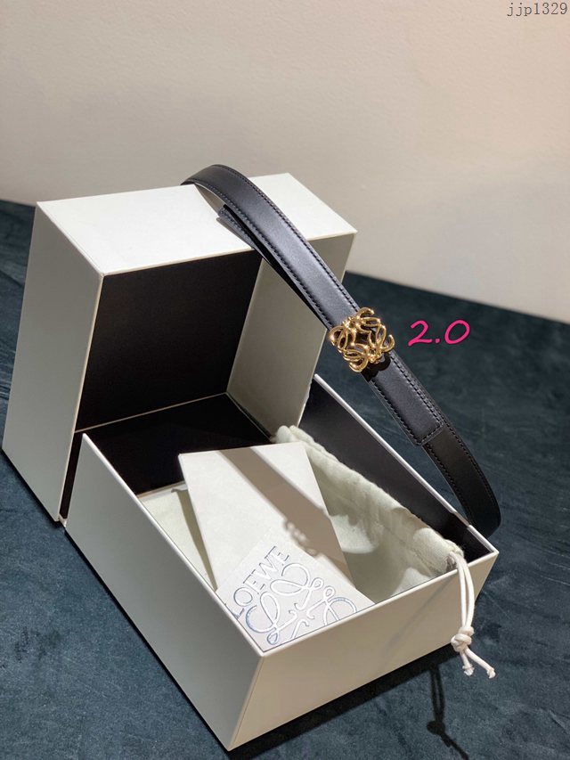 LOEWE女士皮帶 羅意威Anagram圖案帶扣小牛皮腰帶  jjp1329