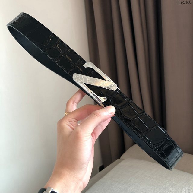 Zegna男士皮帶 傑尼亞自動平滑款腰帶 jjp1468