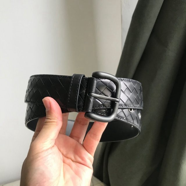 BV高端男士皮帶 寶緹嘉編織搭配槍色磨砂帶頭腰帶 寶緹嘉經典牛皮腰帶 jjp1530