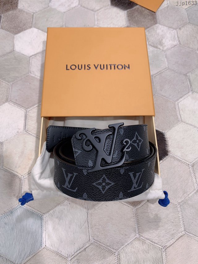 LV專櫃新款男士皮帶 路易威登高端男士腰帶 精緻手工繪邊 jjp1633