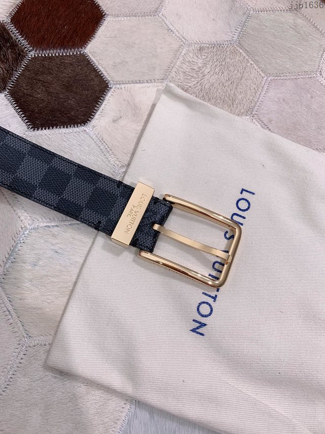 LV專櫃新款男士皮帶 路易威登高端男士腰帶 精緻手工繪邊 jjp1636