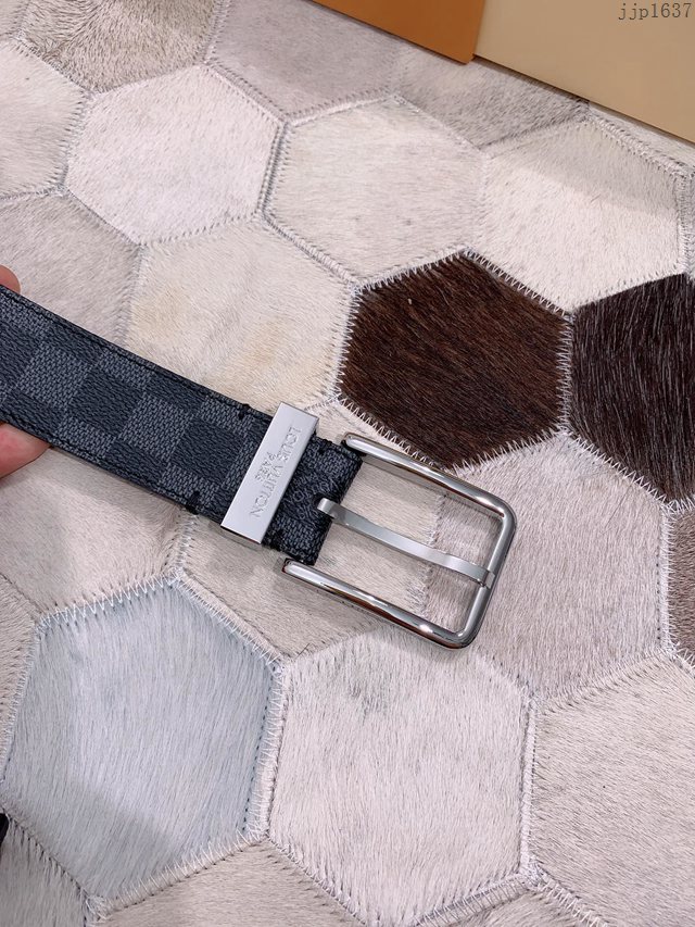 LV專櫃新款男士皮帶 路易威登高端男士腰帶 精緻手工繪邊 jjp1637