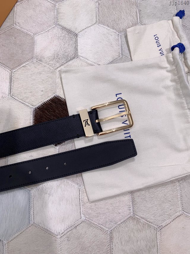LV專櫃新款男士皮帶 路易威登高端男士腰帶 精緻手工繪邊 jjp1640