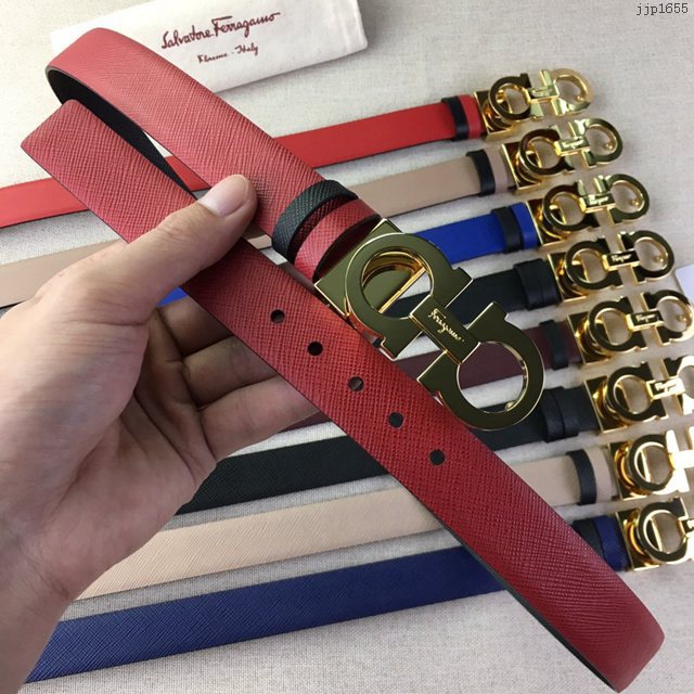 菲拉格慕女士皮帶 Ferragamo雙面牛皮經典純銅五金腰帶 jjp1655