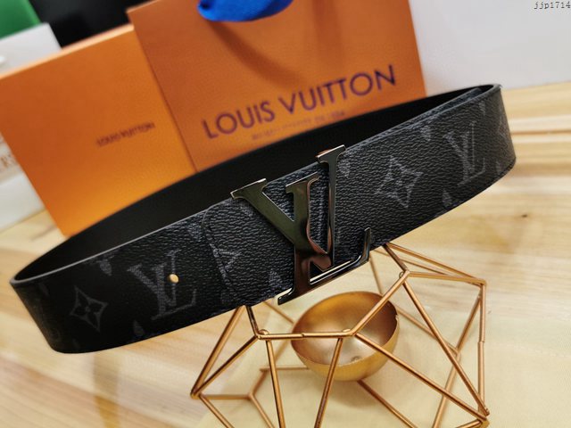 LV新款男士皮帶 路易威登Initiales搭扣雙面腰帶 jjp1714