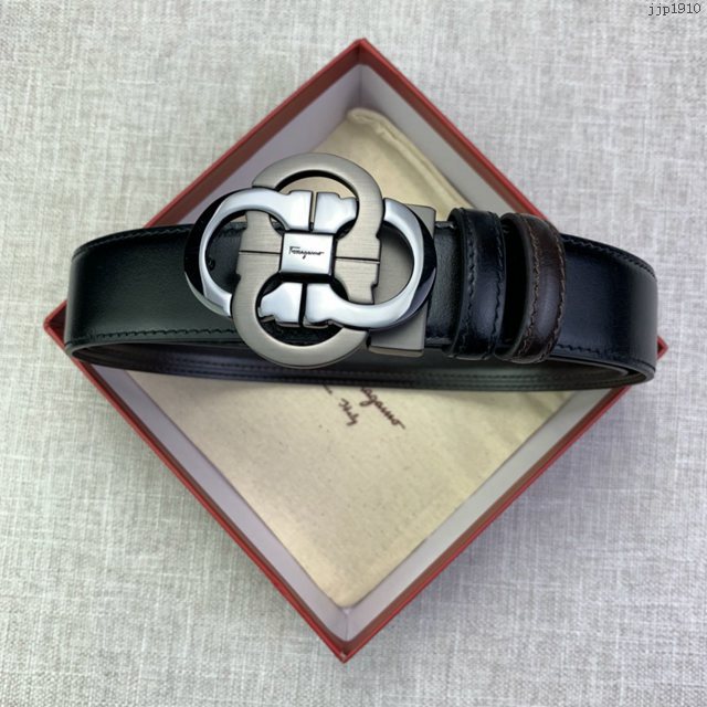 菲拉格慕專櫃款男士皮帶 Ferragamo雙面牛皮紋理腰帶 jjp1910