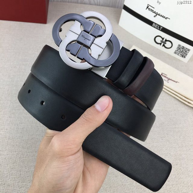 菲拉格慕專櫃款男士皮帶 Ferragamo雙面牛皮紋理腰帶 jjp2312