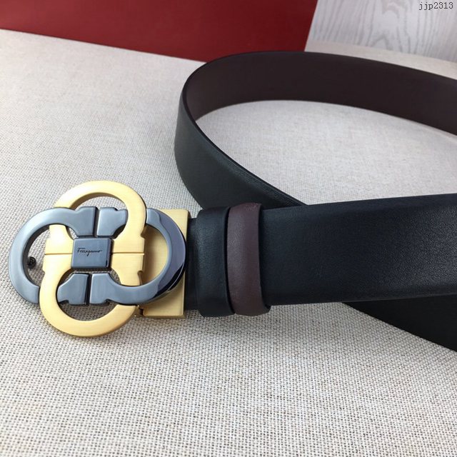 菲拉格慕專櫃款男士皮帶 Ferragamo雙面牛皮紋理腰帶 jjp2313
