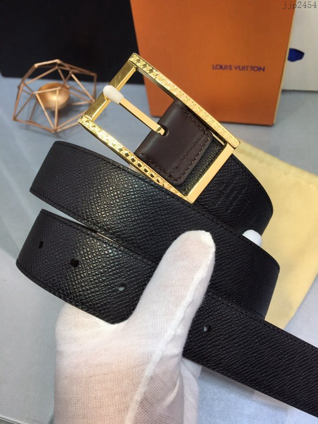 LV新款男士皮帶 路易威登Catch雙面腰帶 經典Monogram紋飾  jjp2454